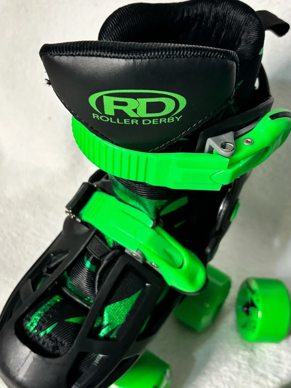 Roller Derby Kids Quad Roller Skates - Black with Green Accents